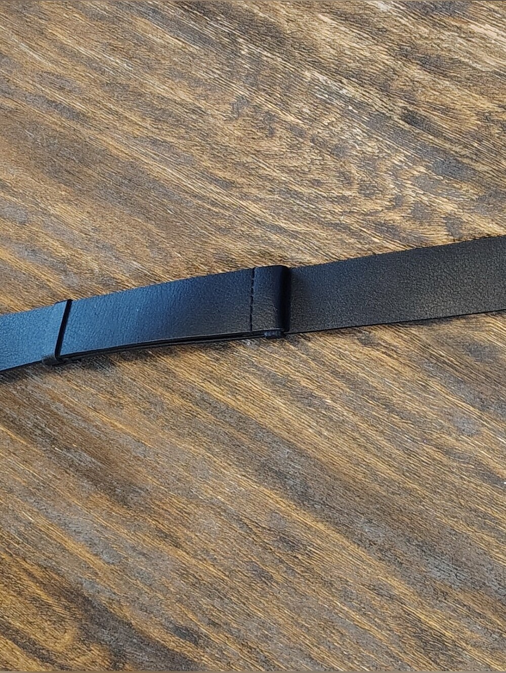 Chico's Black Adjustable Belt with Geometric Metal Buckle S/M - Picture 5 of 8